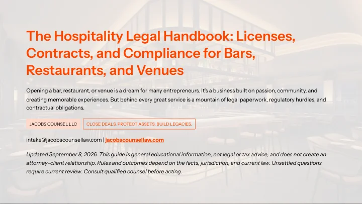 Hospitality Legal Handbook — cover