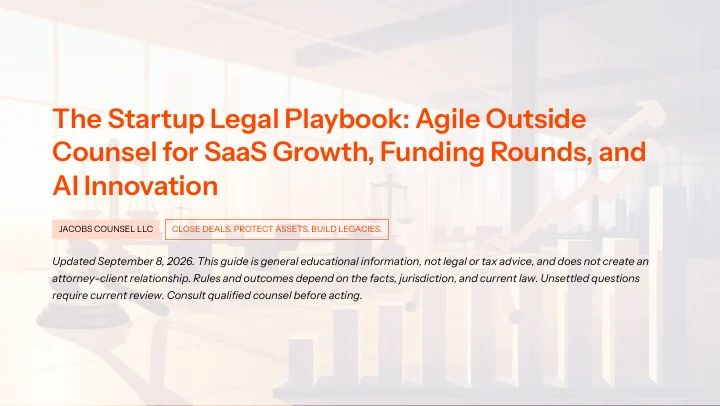 The Startup Legal Playbook — cover